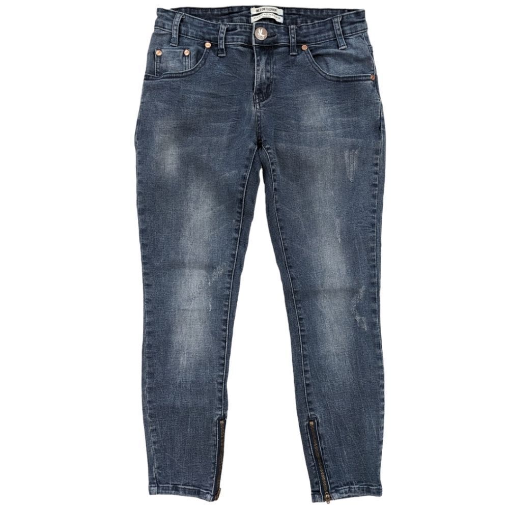 OneTeaspoon Women's Ankle Zip Low Rise Skinny Fit Jeans Dark Wash Blue Size 27